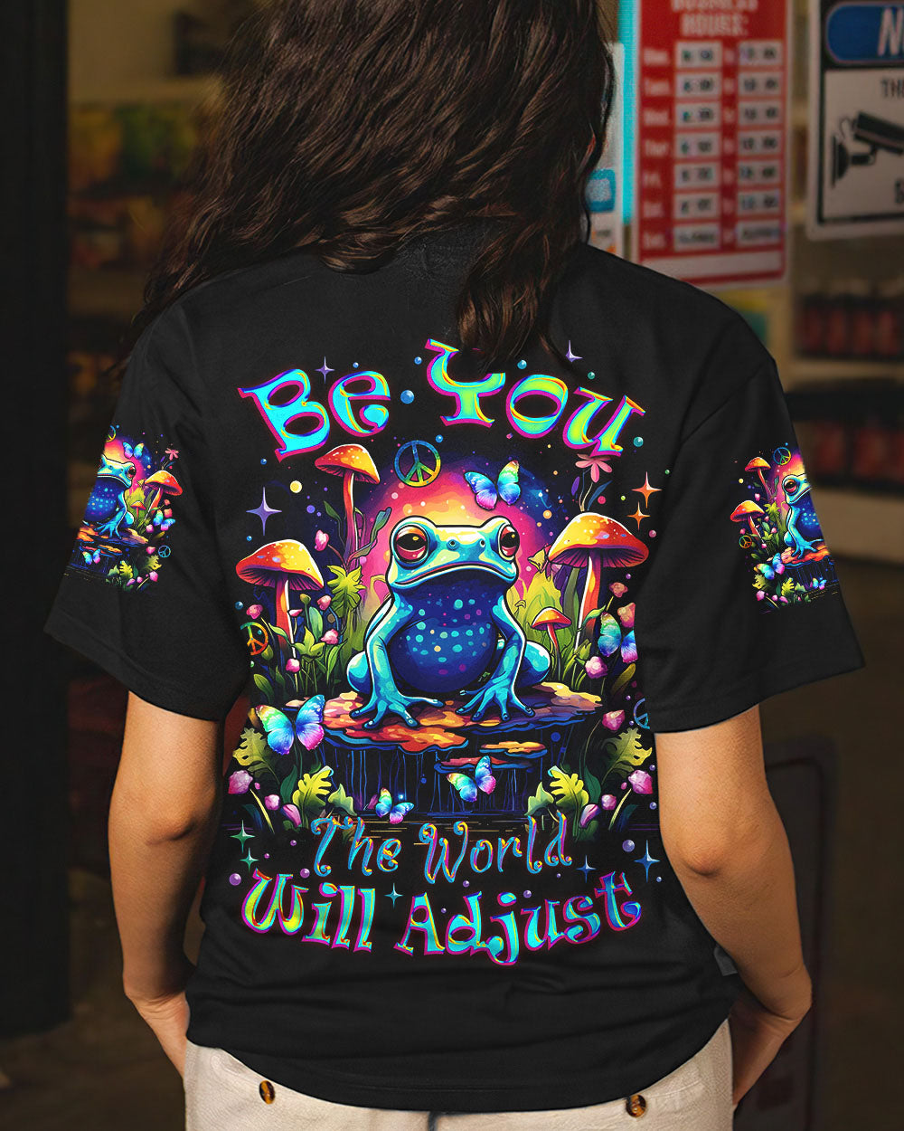 BE YOU THE WORLD WILL ADJUST FROG ALL OVER PRINT - TLNZ0612232