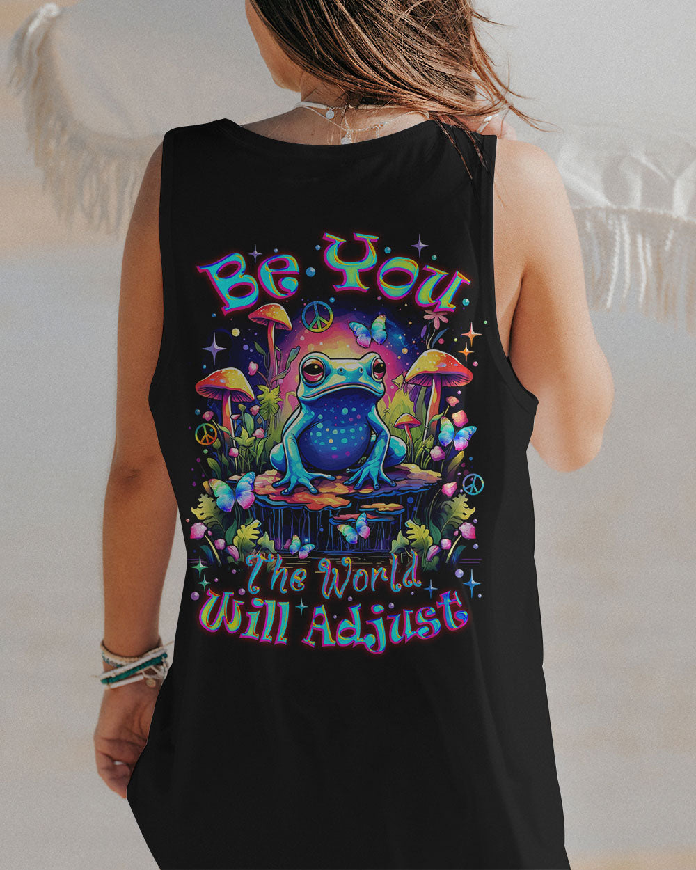 BE YOU THE WORLD WILL ADJUST FROG ALL OVER PRINT - TLNZ0612232