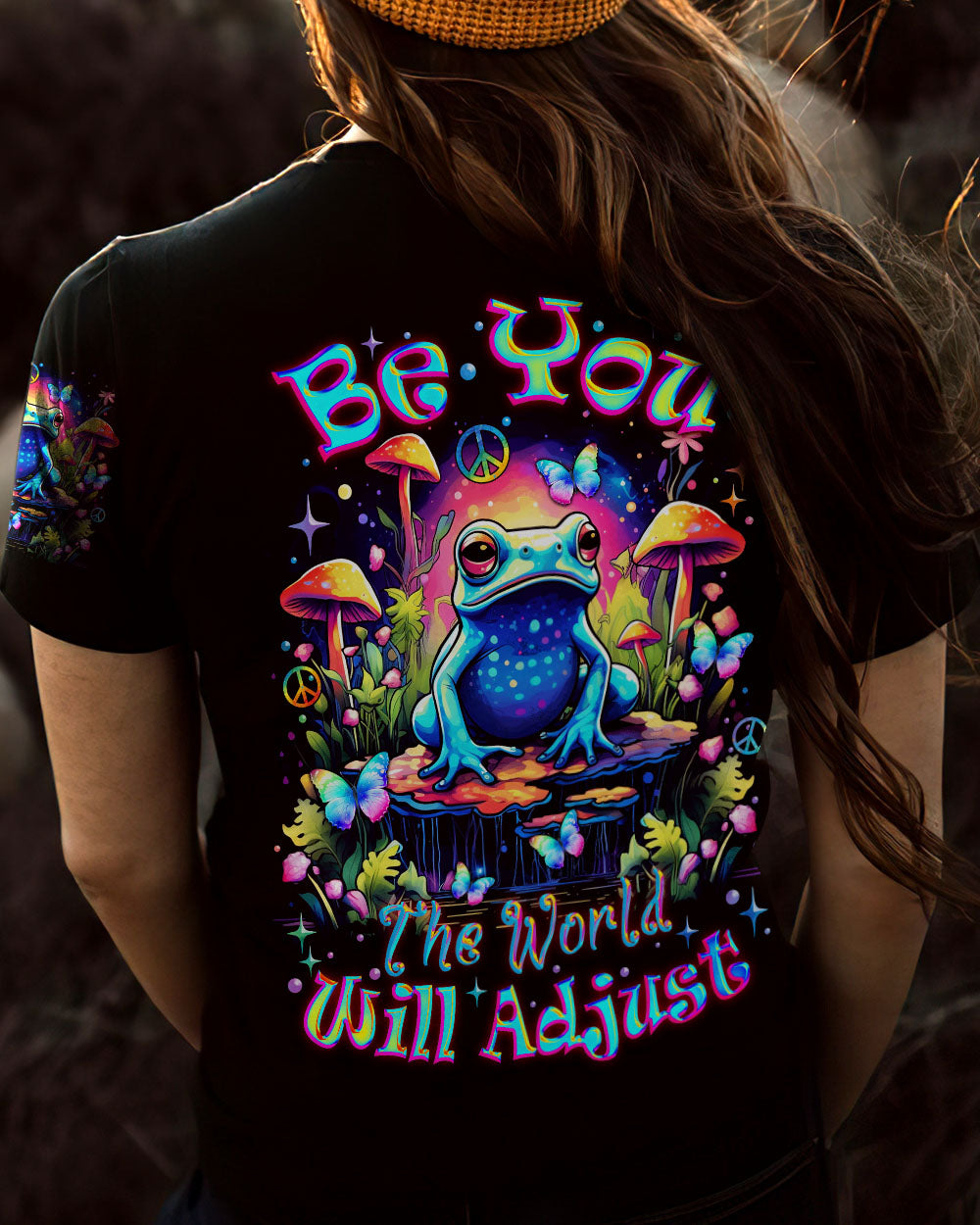 BE YOU THE WORLD WILL ADJUST FROG ALL OVER PRINT - TLNZ0612232