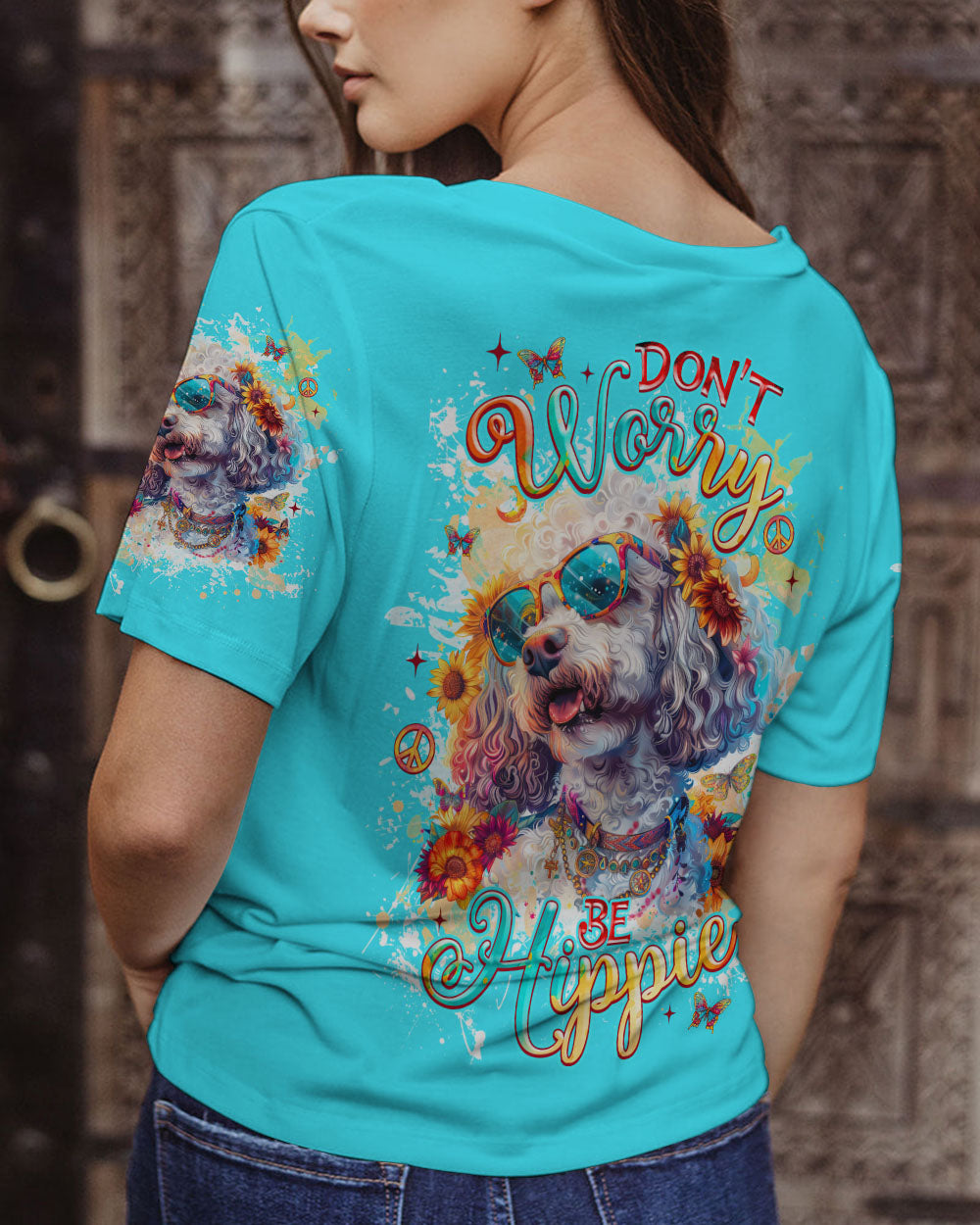 DON'T WORRY BE HIPPIE POODLE DOG ALL OVER PRINT - TLNZ0805243