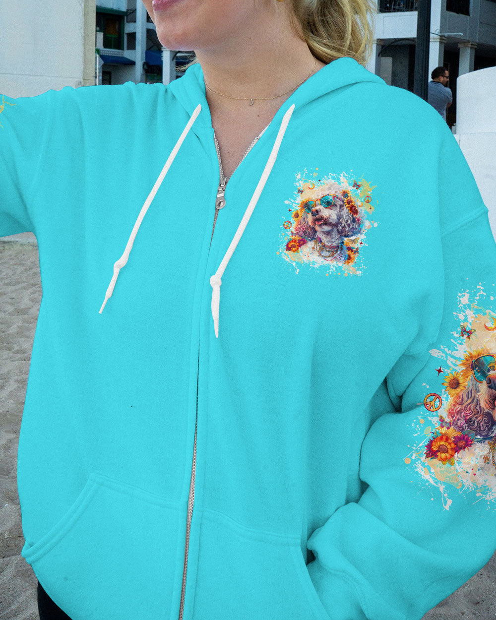 DON'T WORRY BE HIPPIE POODLE DOG ALL OVER PRINT - TLNZ0805243