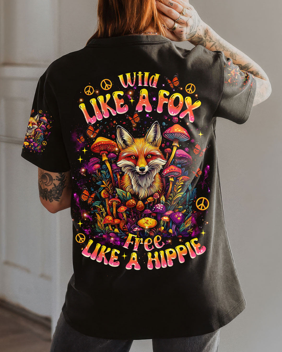 WILD LIKE A FOX FREE LIKE A HIPPIE ALL OVER PRINT -  TLNZ0807252