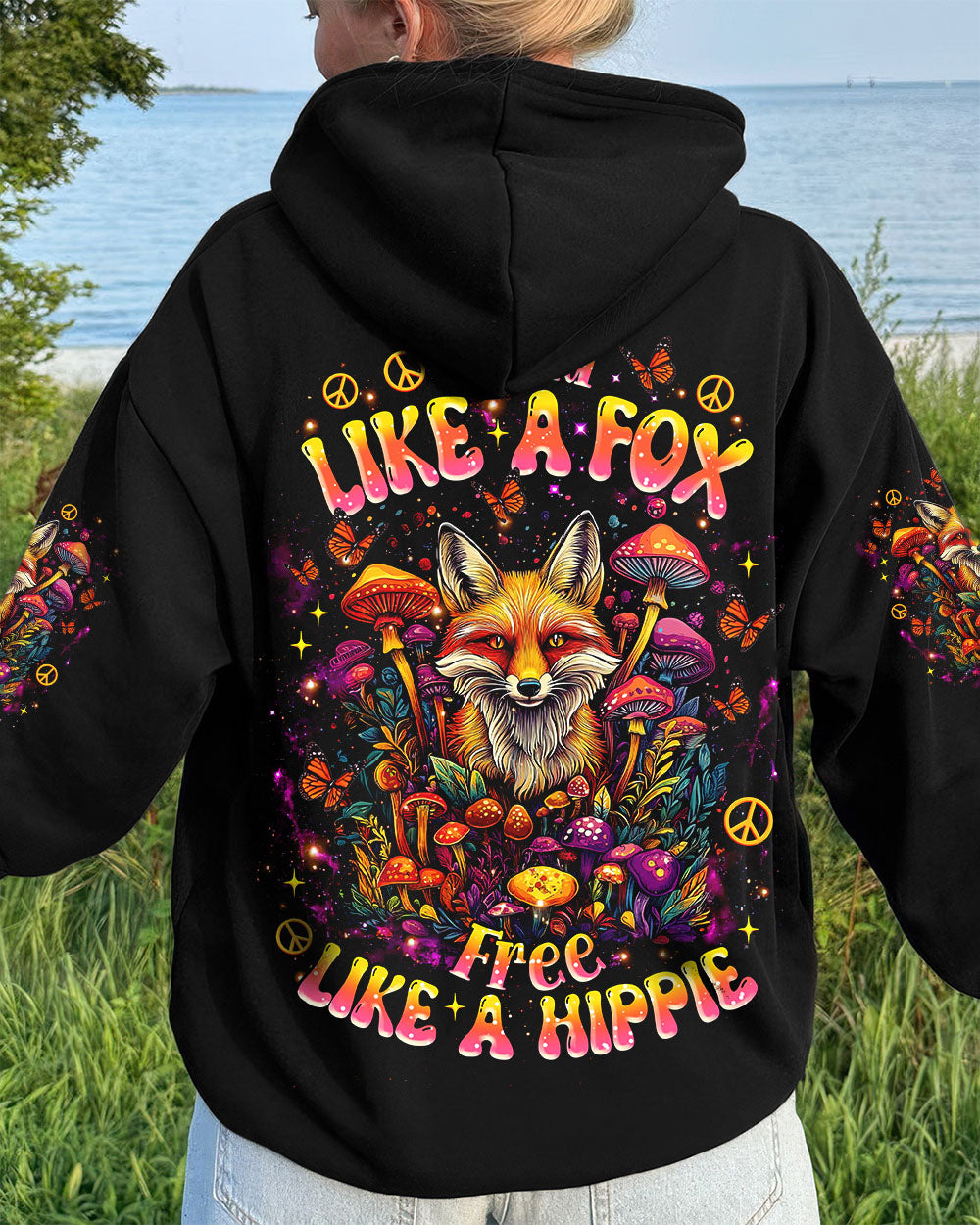 WILD LIKE A FOX FREE LIKE A HIPPIE ALL OVER PRINT -  TLNZ0807252