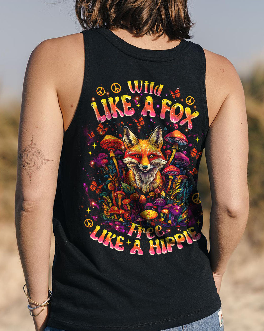 WILD LIKE A FOX FREE LIKE A HIPPIE ALL OVER PRINT -  TLNZ0807252