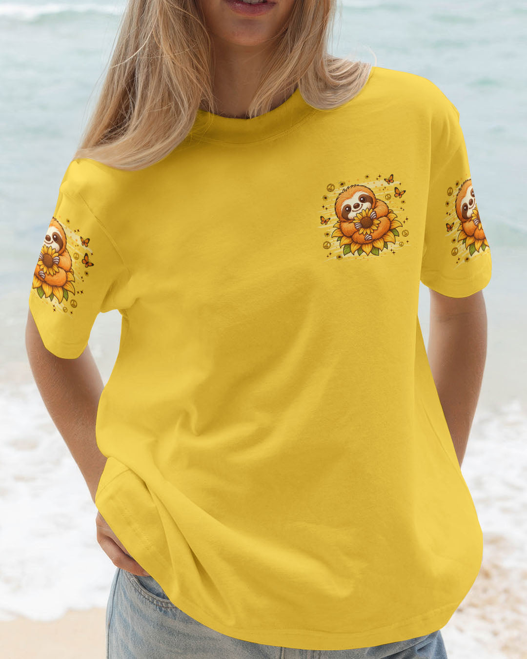 JUST BREATHE SLOTH SUNFLOWER ALL OVER PRINT - TLNZ0809253