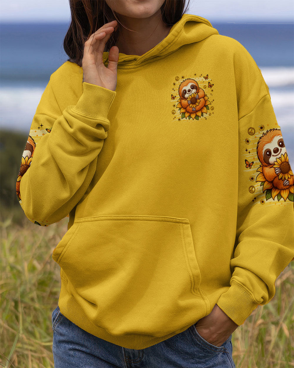 JUST BREATHE SLOTH SUNFLOWER ALL OVER PRINT - TLNZ0809253