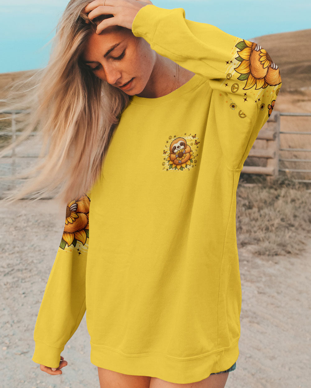 JUST BREATHE SLOTH SUNFLOWER ALL OVER PRINT - TLNZ0809253