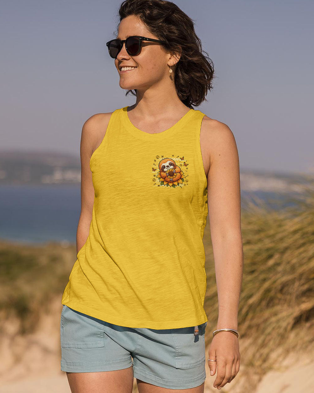 JUST BREATHE SLOTH SUNFLOWER ALL OVER PRINT - TLNZ0809253