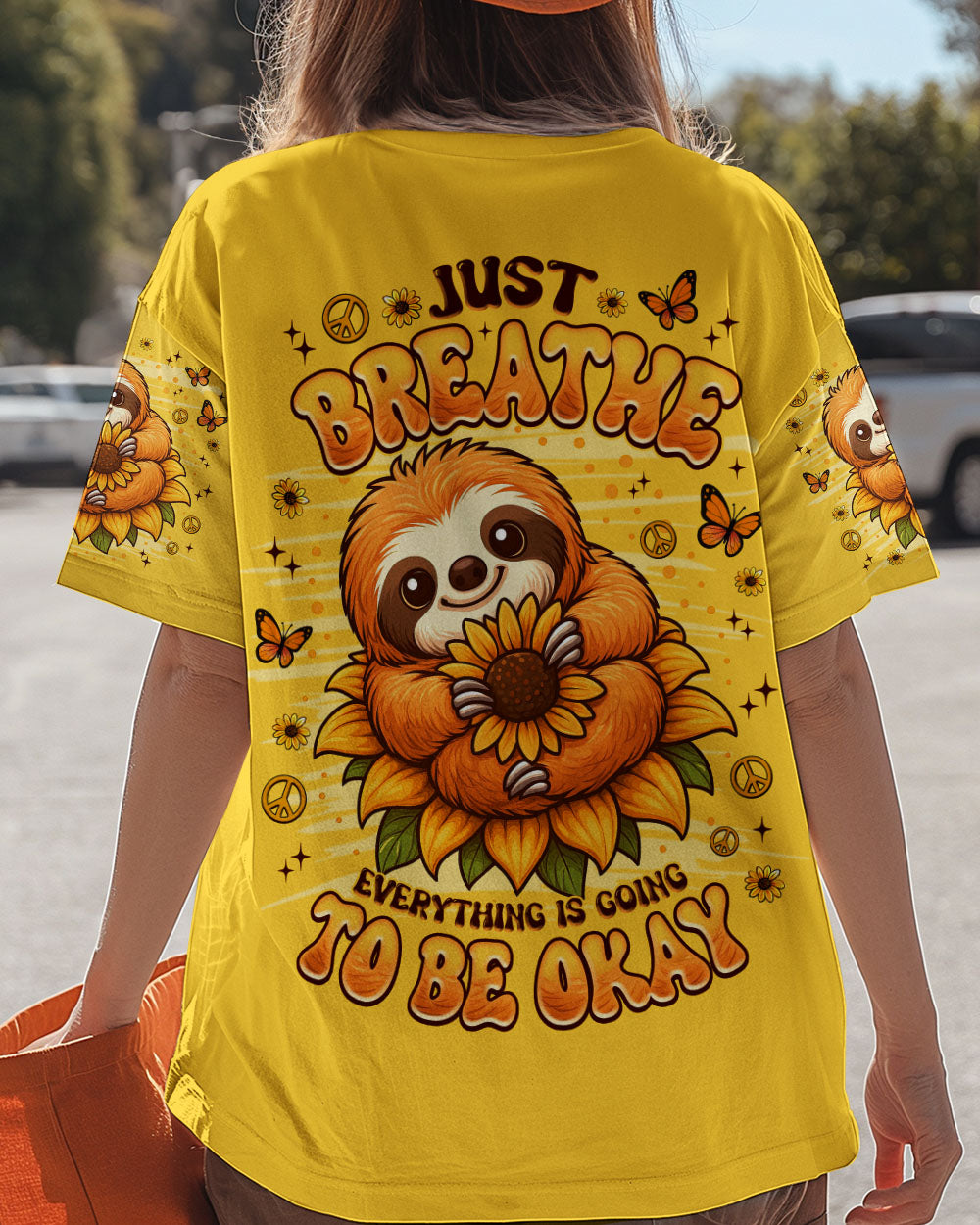 JUST BREATHE SLOTH SUNFLOWER ALL OVER PRINT - TLNZ0809253