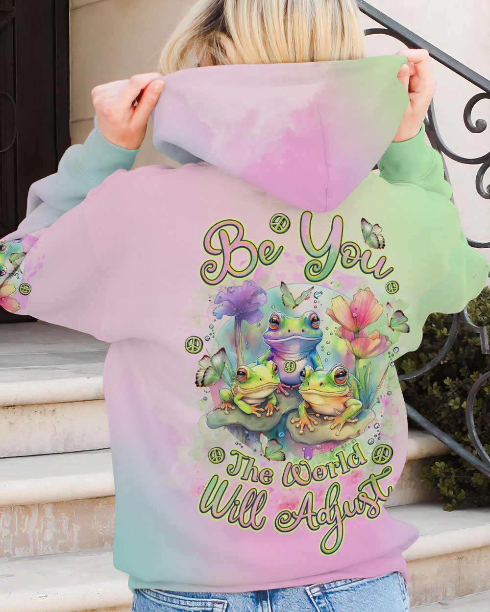 BE YOU THE WORLD WILL ADJUST FROG ALL OVER PRINT - TLNZ0812231