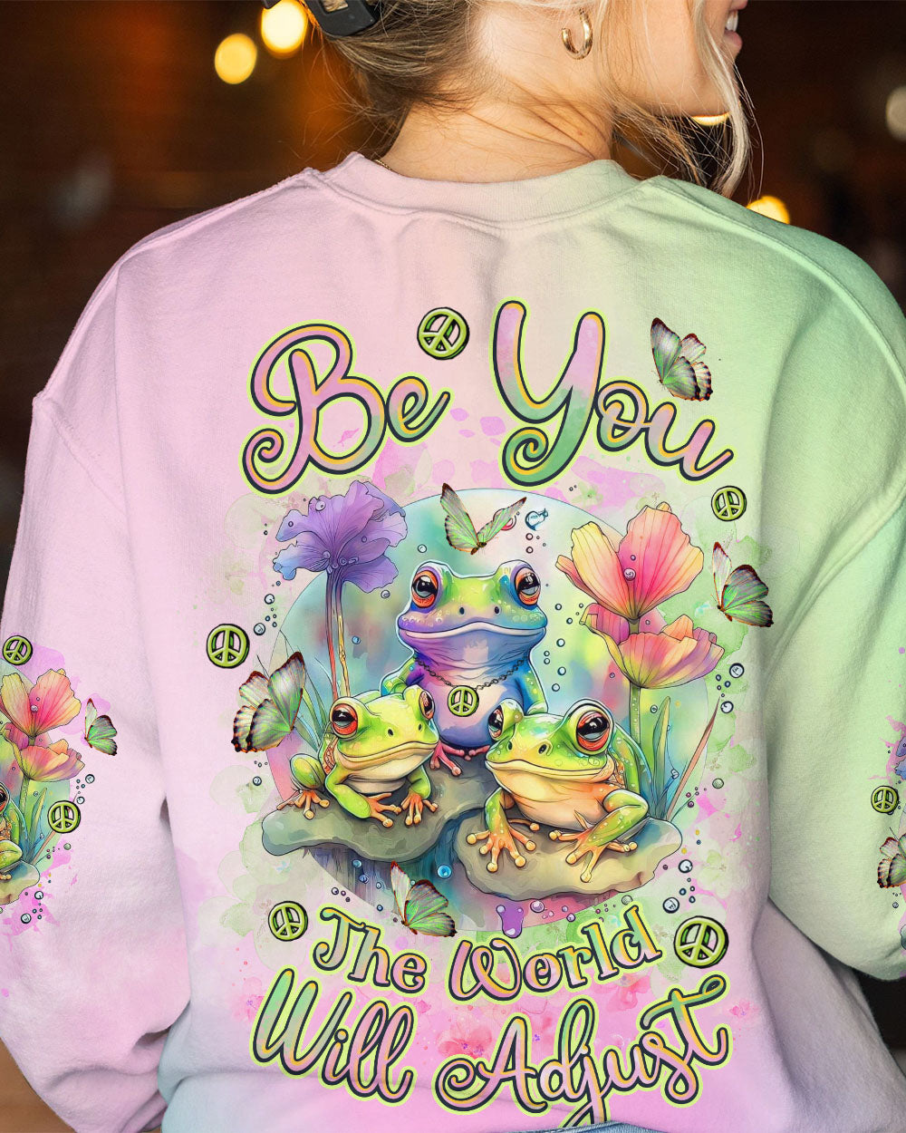 BE YOU THE WORLD WILL ADJUST FROG ALL OVER PRINT - TLNZ0812231