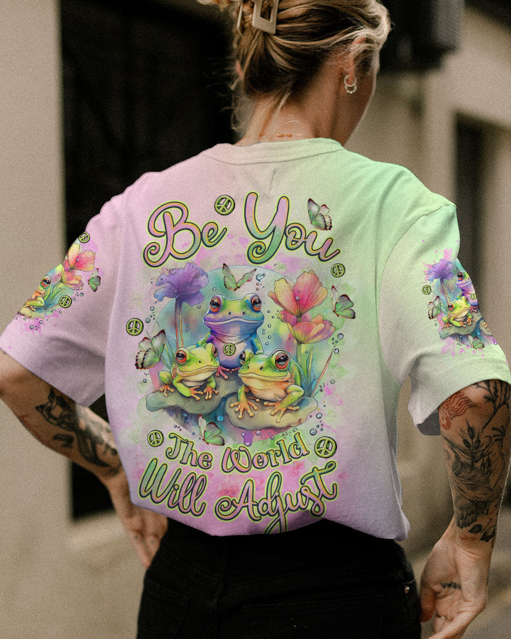 BE YOU THE WORLD WILL ADJUST FROG ALL OVER PRINT - TLNZ0812231