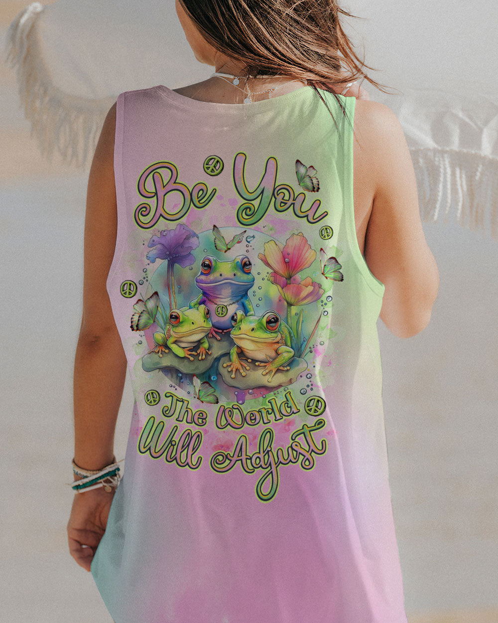 BE YOU THE WORLD WILL ADJUST FROG ALL OVER PRINT - TLNZ0812231