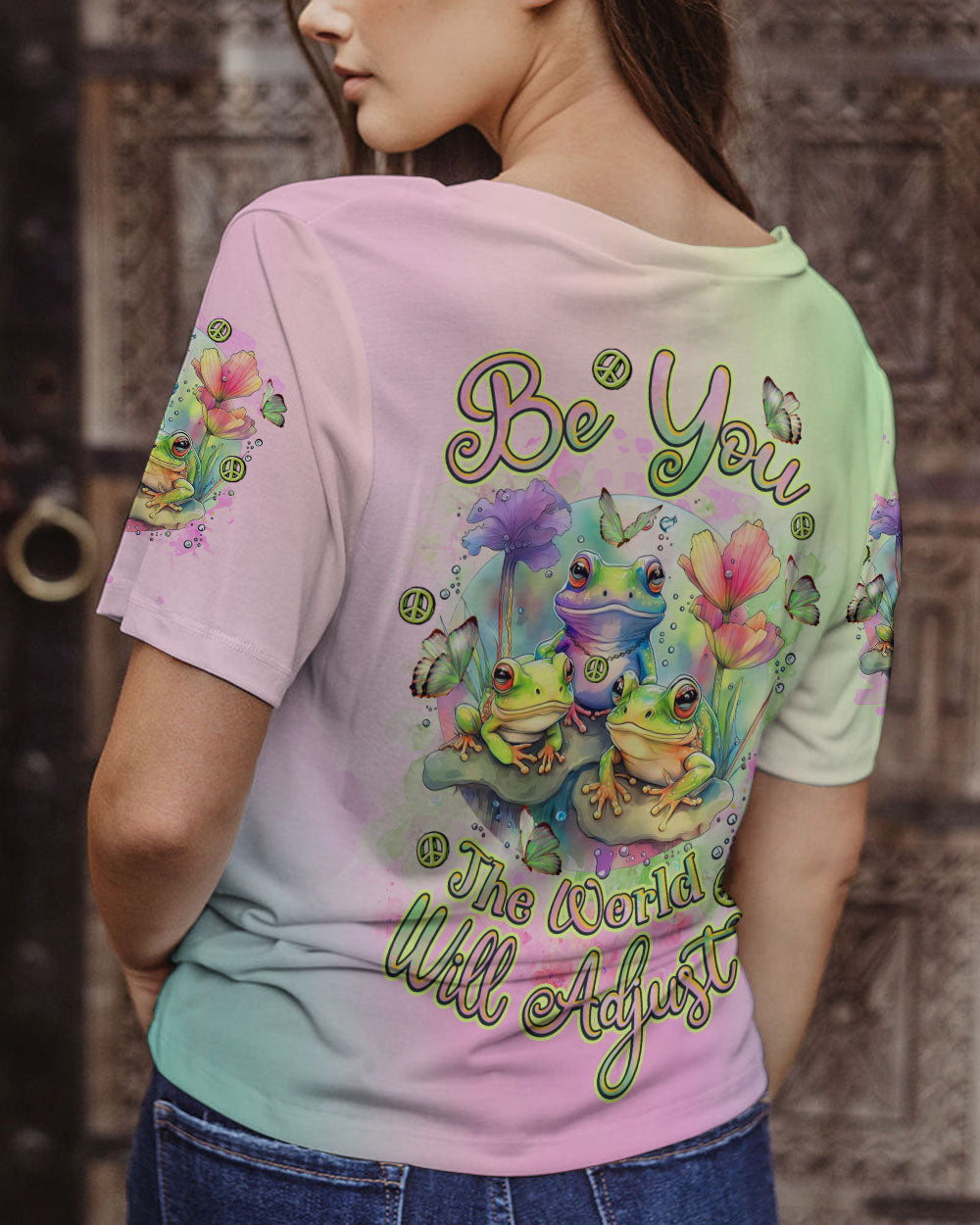 BE YOU THE WORLD WILL ADJUST FROG ALL OVER PRINT - TLNZ0812231