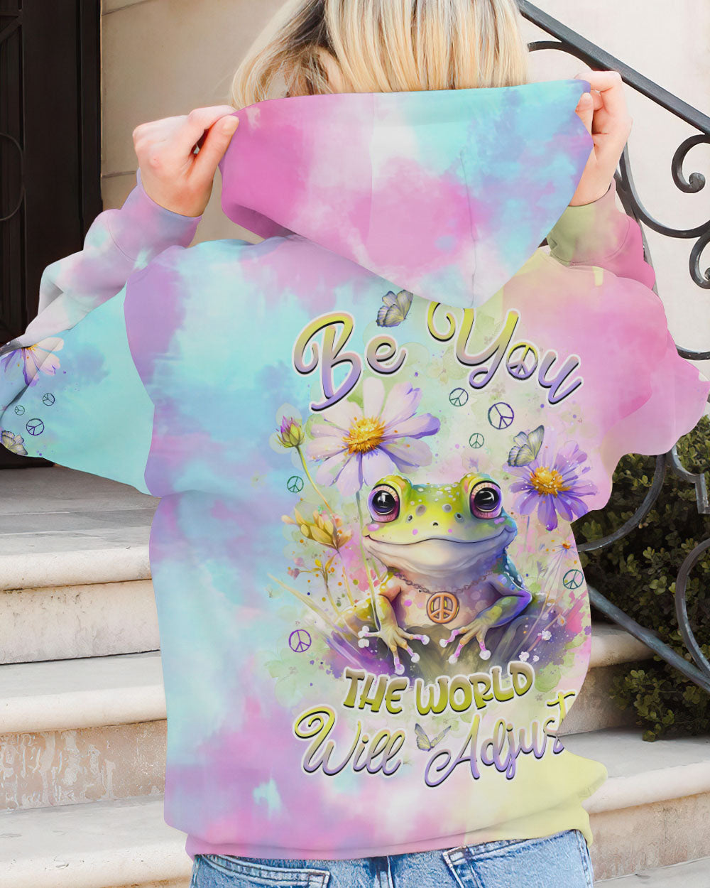 BE YOU THE WORLD WILL ADJUST FROG ALL OVER PRINT - TLNZ0912234