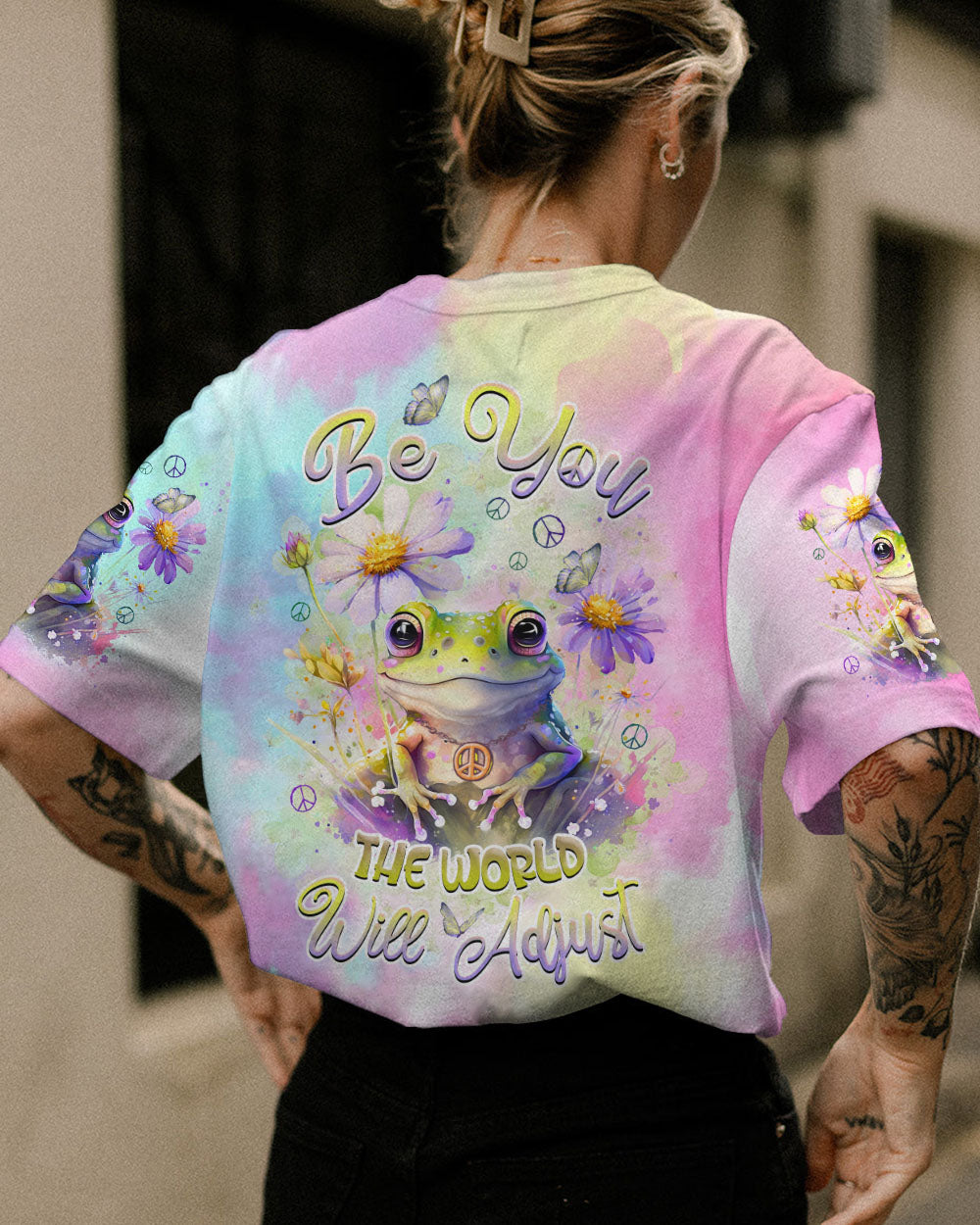 BE YOU THE WORLD WILL ADJUST FROG ALL OVER PRINT - TLNZ0912234