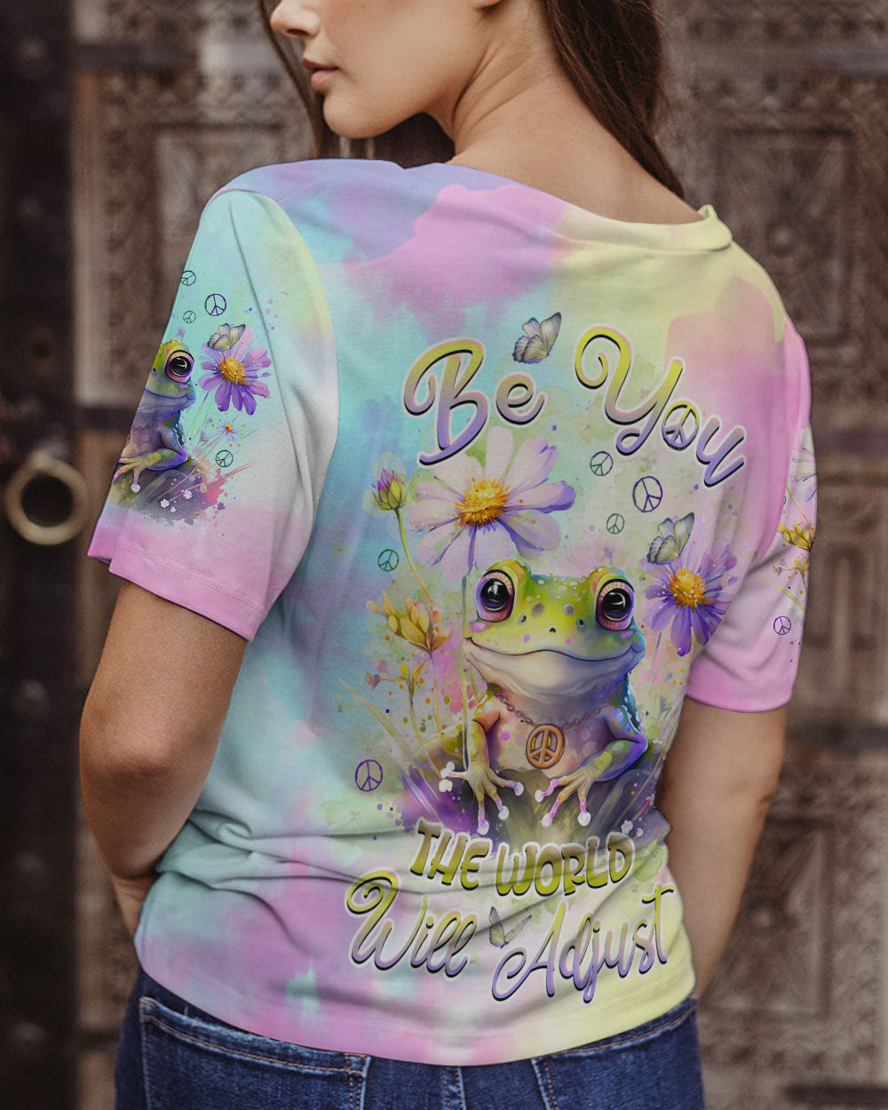 BE YOU THE WORLD WILL ADJUST FROG ALL OVER PRINT - TLNZ0912234