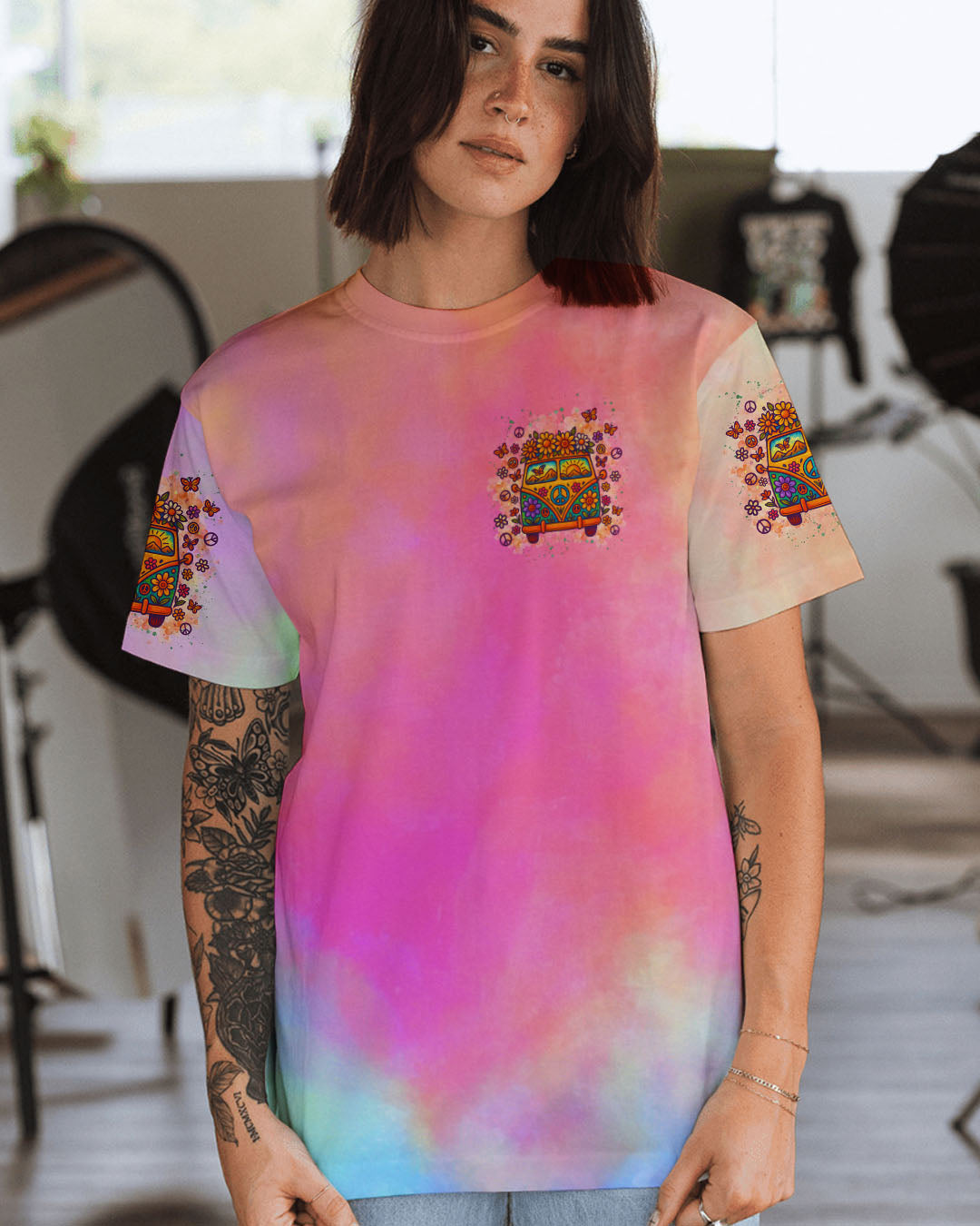 RUNNING AGAINST THE WIND CAR TIE DYE ALL OVER PRINT  - TLNZ1004253
