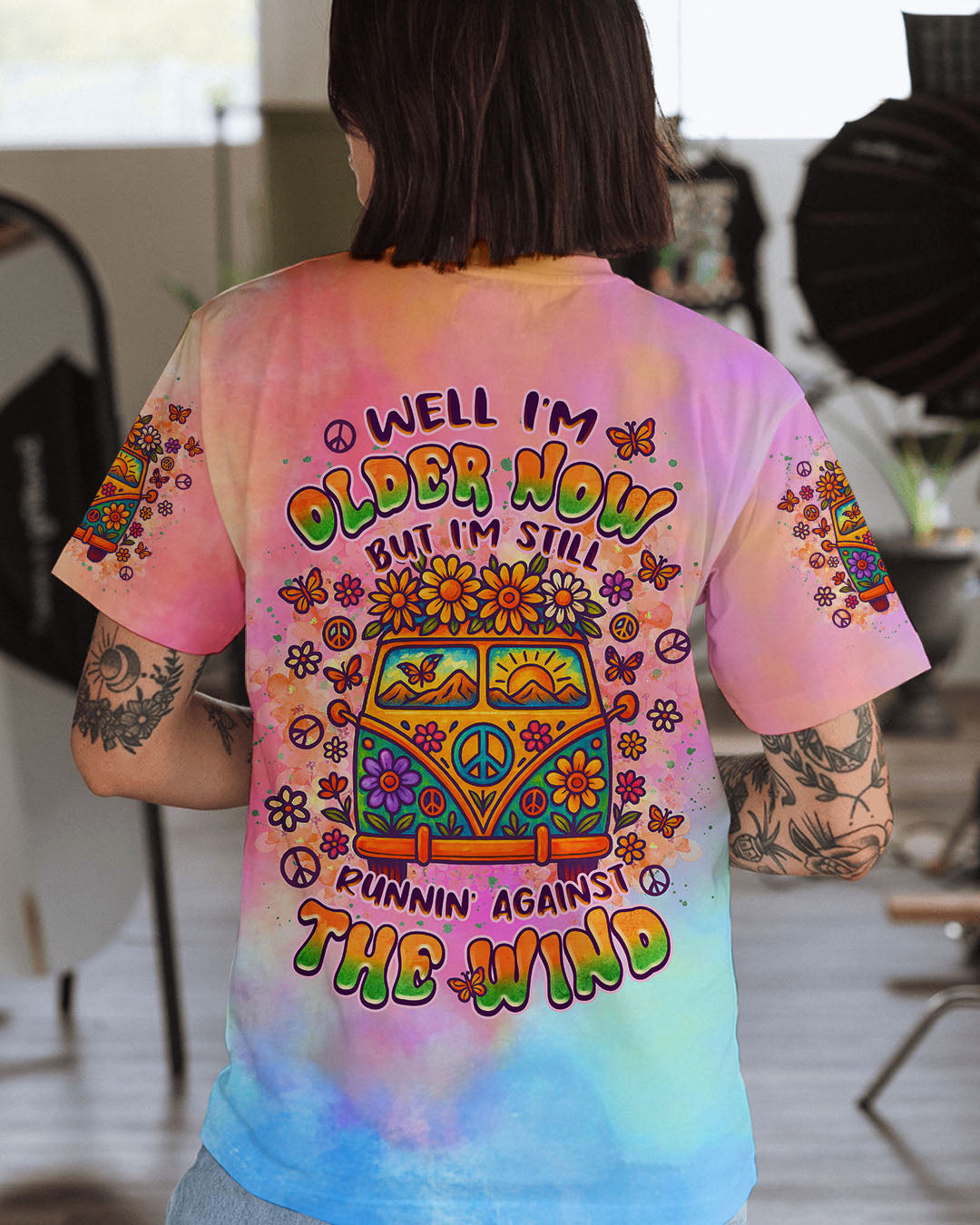 RUNNING AGAINST THE WIND CAR TIE DYE ALL OVER PRINT  - TLNZ1004253