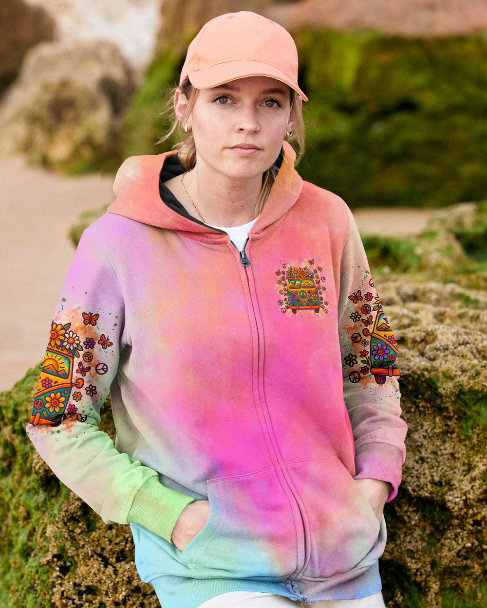 RUNNING AGAINST THE WIND CAR TIE DYE ALL OVER PRINT  - TLNZ1004253
