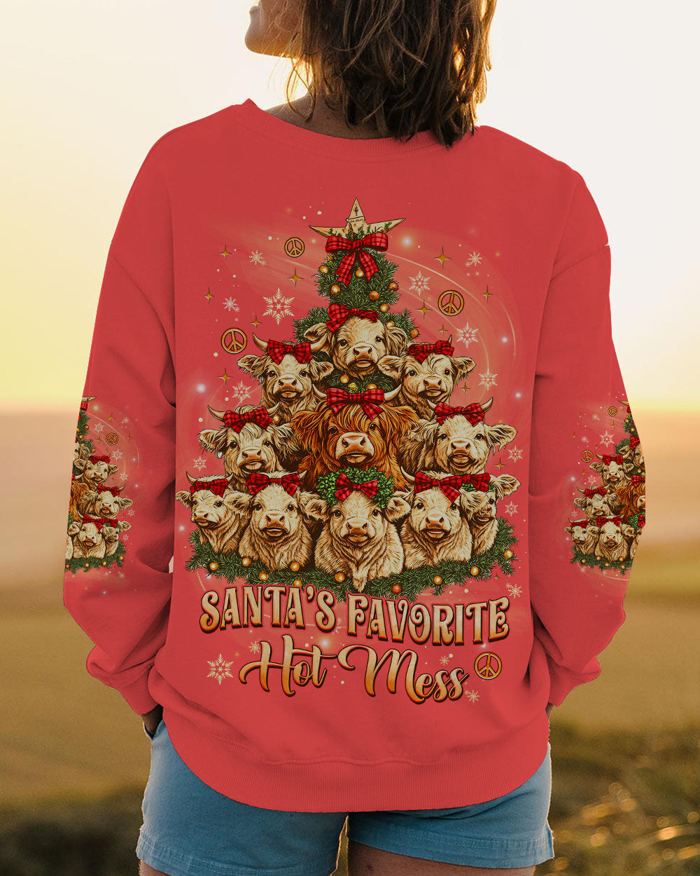 SANTA'S FAVORITE HOT MESS COW CHRISTMAS ALL OVER PRINT  - TLNZ1111241