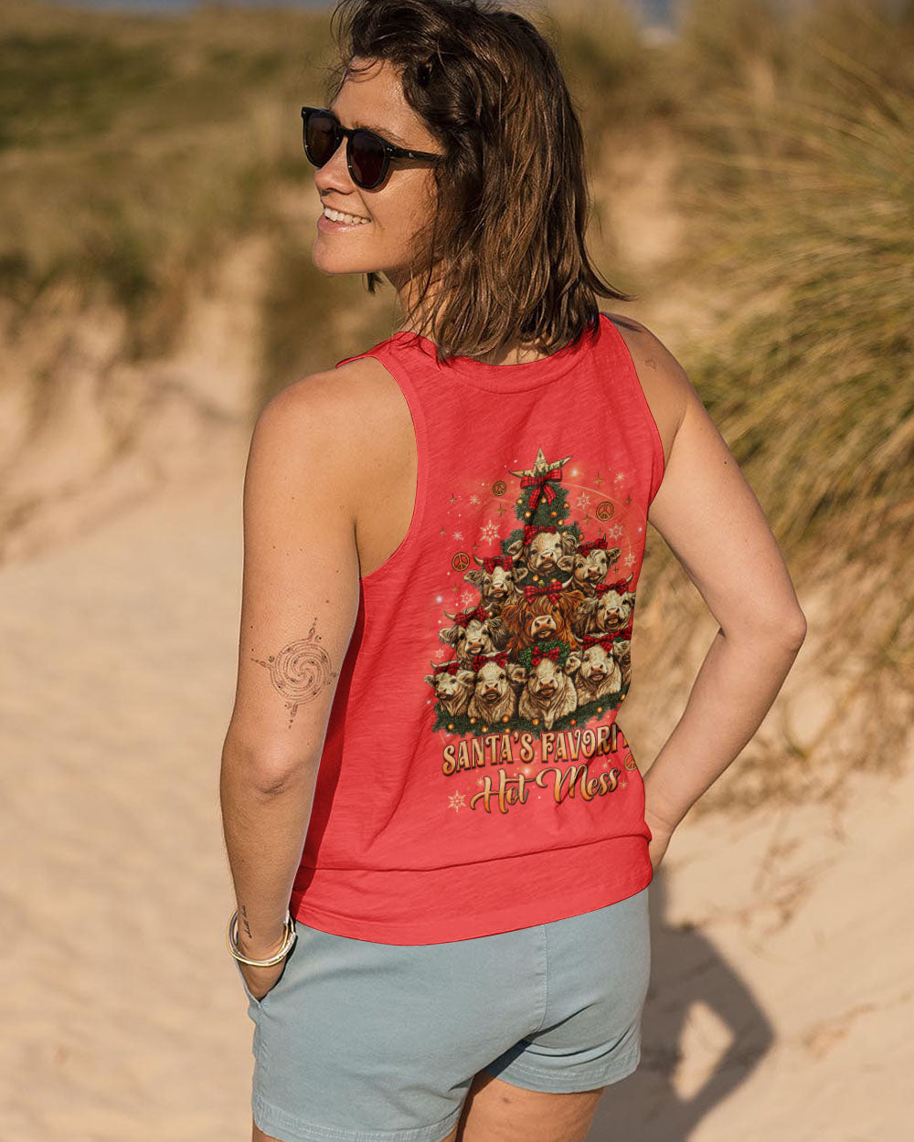 SANTA'S FAVORITE HOT MESS COW CHRISTMAS ALL OVER PRINT  - TLNZ1111241