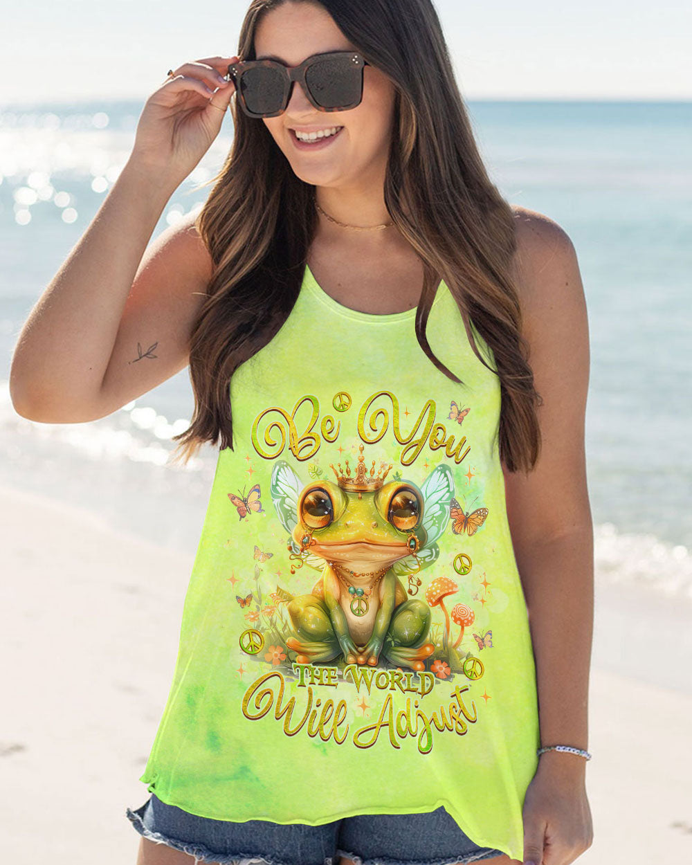 BE YOU THE WORLD WILL ADJUST FROG ALL OVER PRINT - TLNZ1204241