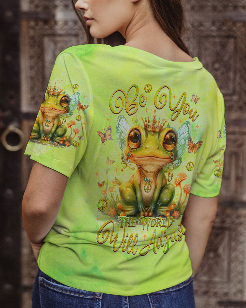 BE YOU THE WORLD WILL ADJUST FROG ALL OVER PRINT - TLNZ1204241