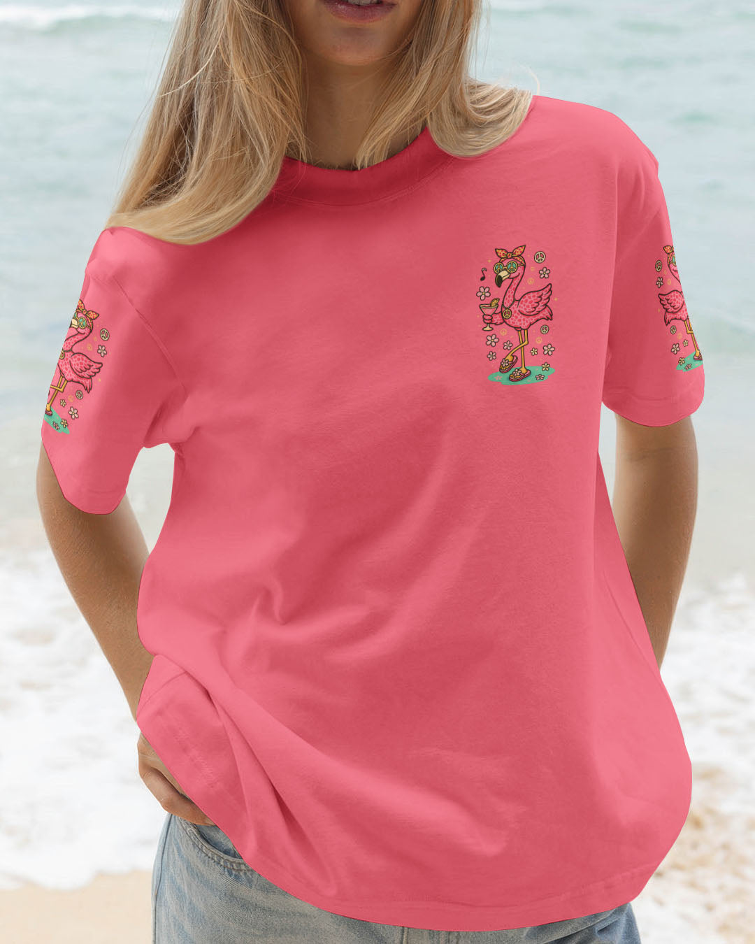 PRETTY IN PINK FLAMINGO LEOPARD ALL OVER PRINT - TLNZ1205251