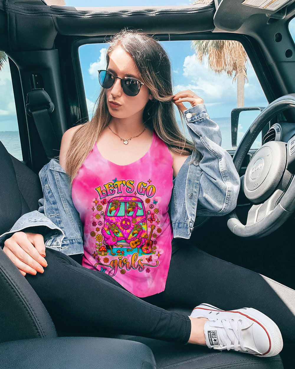 LET'S GO GIRLS FLAMINGO TIE DYE  ALL OVER PRINT  - TLNZ1305252