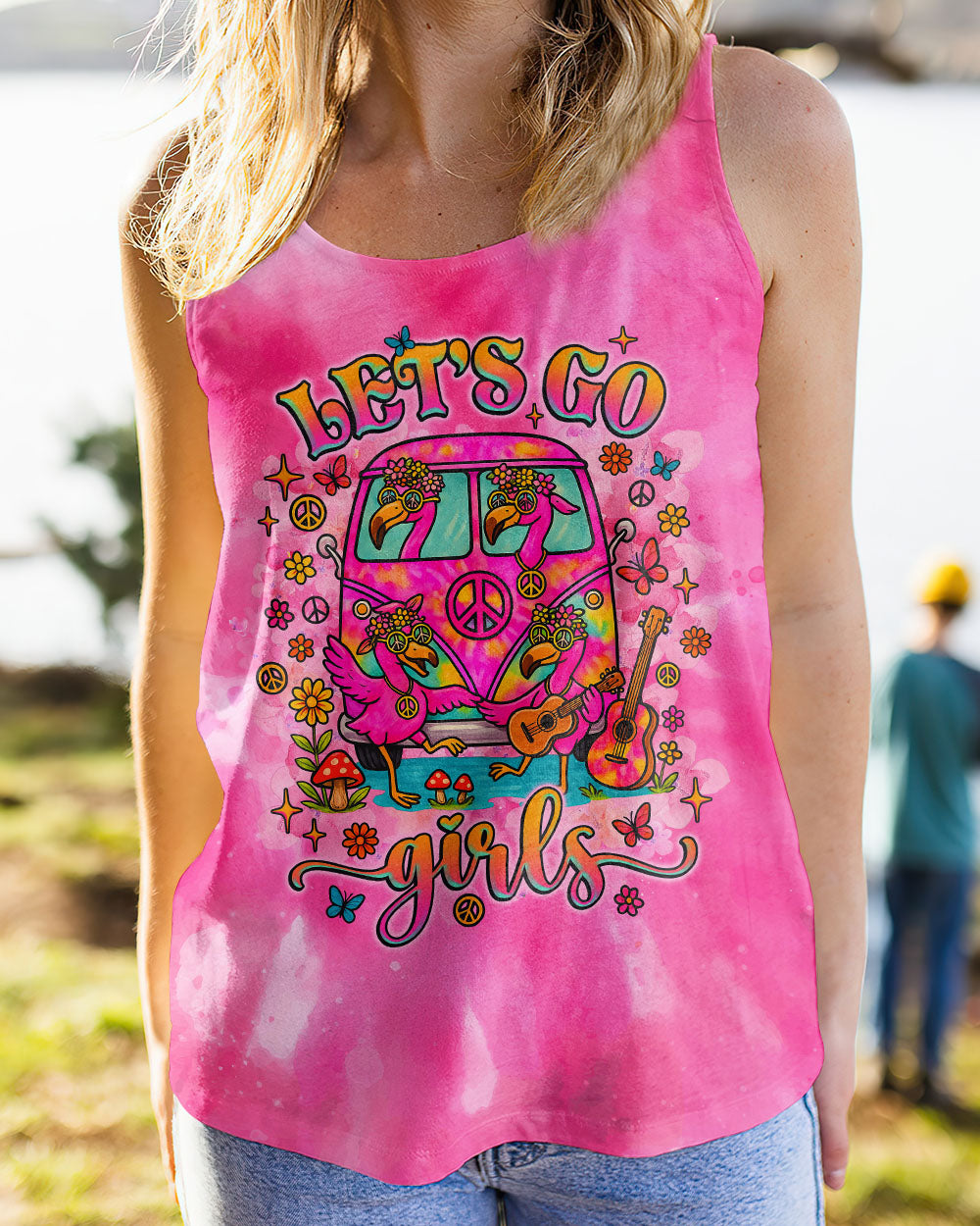 LET'S GO GIRLS FLAMINGO TIE DYE  ALL OVER PRINT  - TLNZ1305252