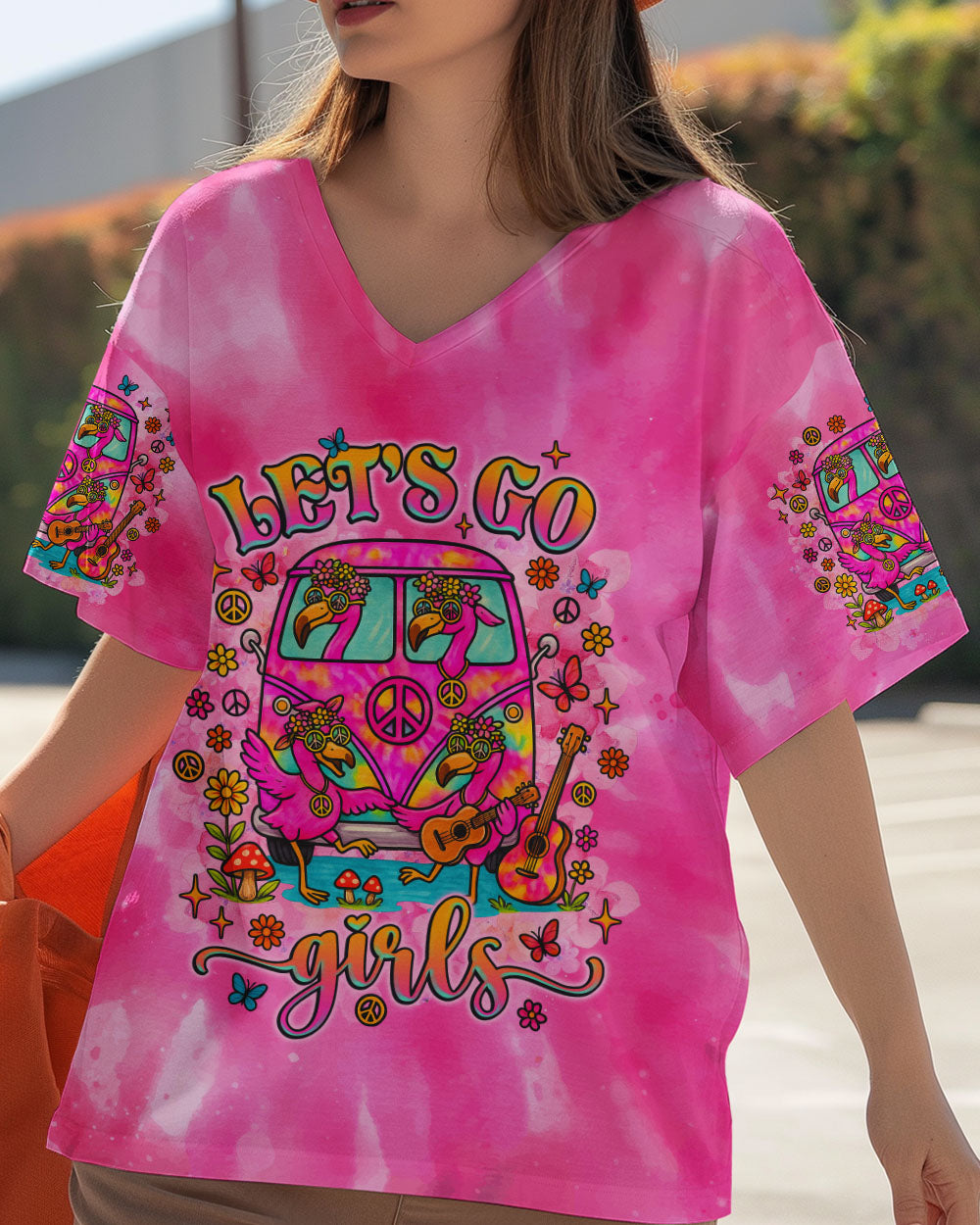 LET'S GO GIRLS FLAMINGO TIE DYE  ALL OVER PRINT  - TLNZ1305252