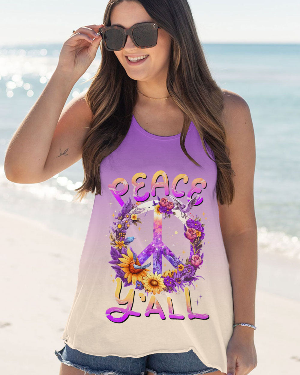 PEACE Y'ALL FLORALS ALL OVER PRINT - TLNZ1306231