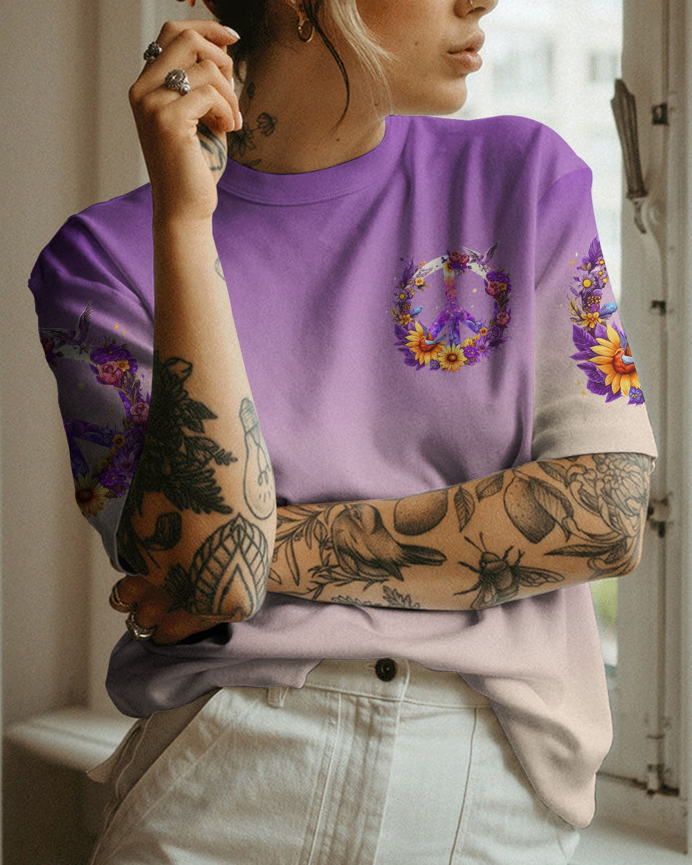 PEACE Y'ALL FLORALS ALL OVER PRINT - TLNZ1306231