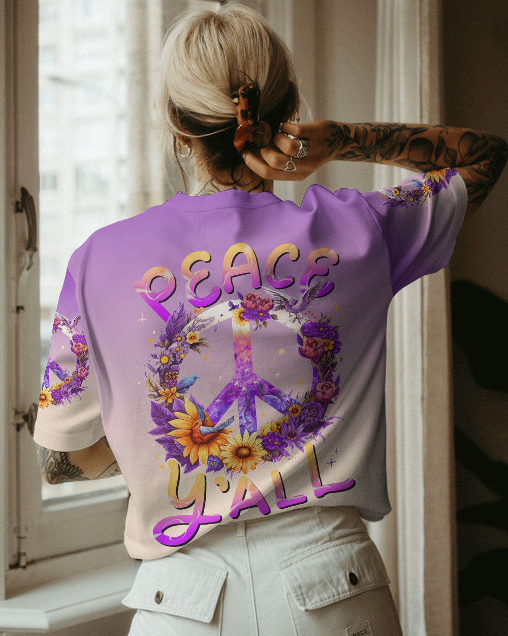 PEACE Y'ALL FLORALS ALL OVER PRINT - TLNZ1306231