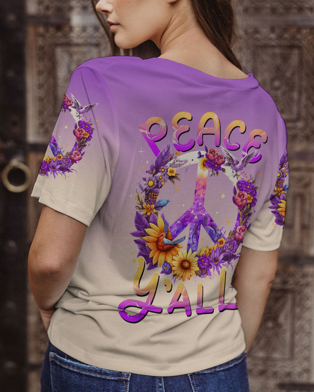 PEACE Y'ALL FLORALS ALL OVER PRINT - TLNZ1306231