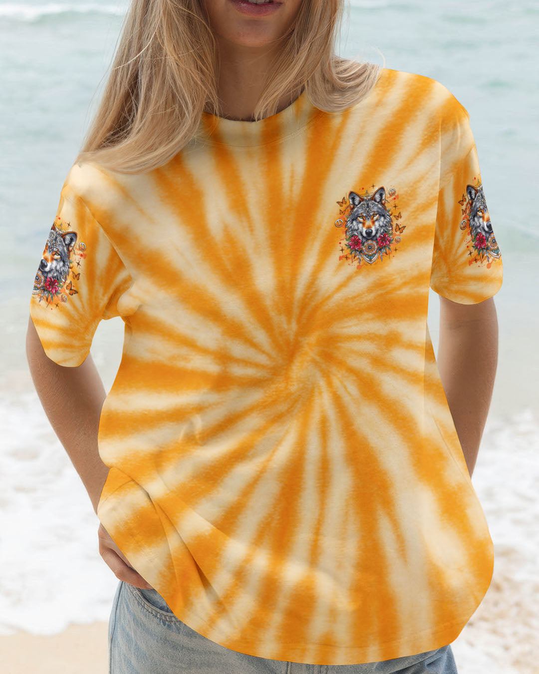 SPIRIT OF THE WOLF TIE DYE ALL OVER PRINT  - TLNZ1306252