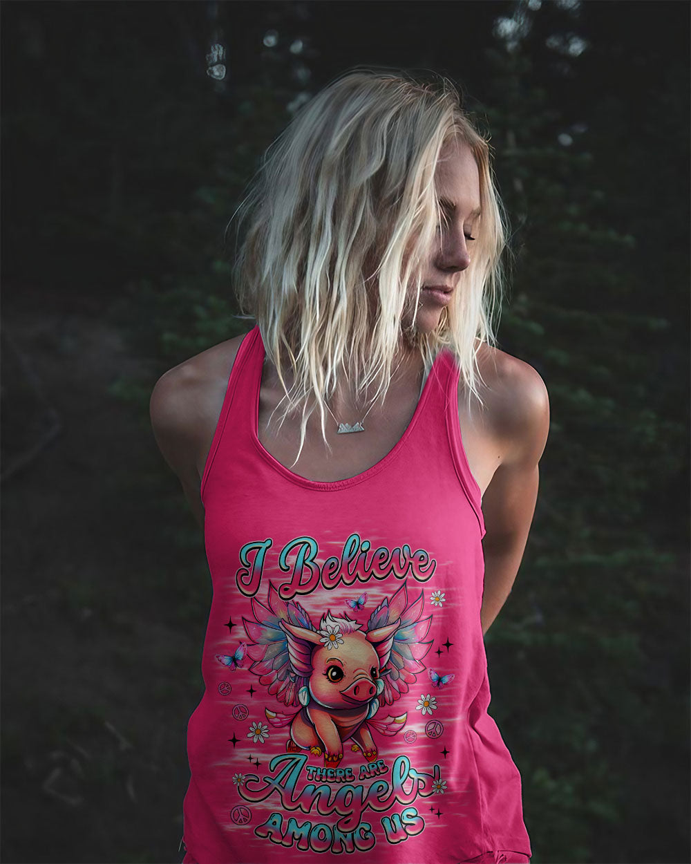 I BELIEVE THERE ARE ANGELS AMONG US PIG WINGS ALL OVER PRINT - TLNZ1309252