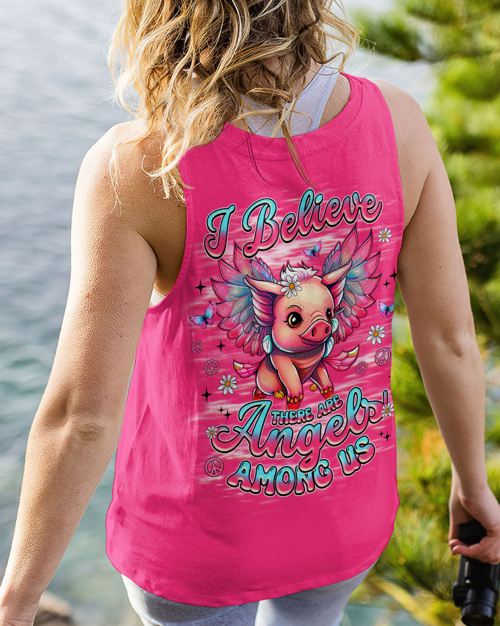 I BELIEVE THERE ARE ANGELS AMONG US PIG WINGS ALL OVER PRINT - TLNZ1309252