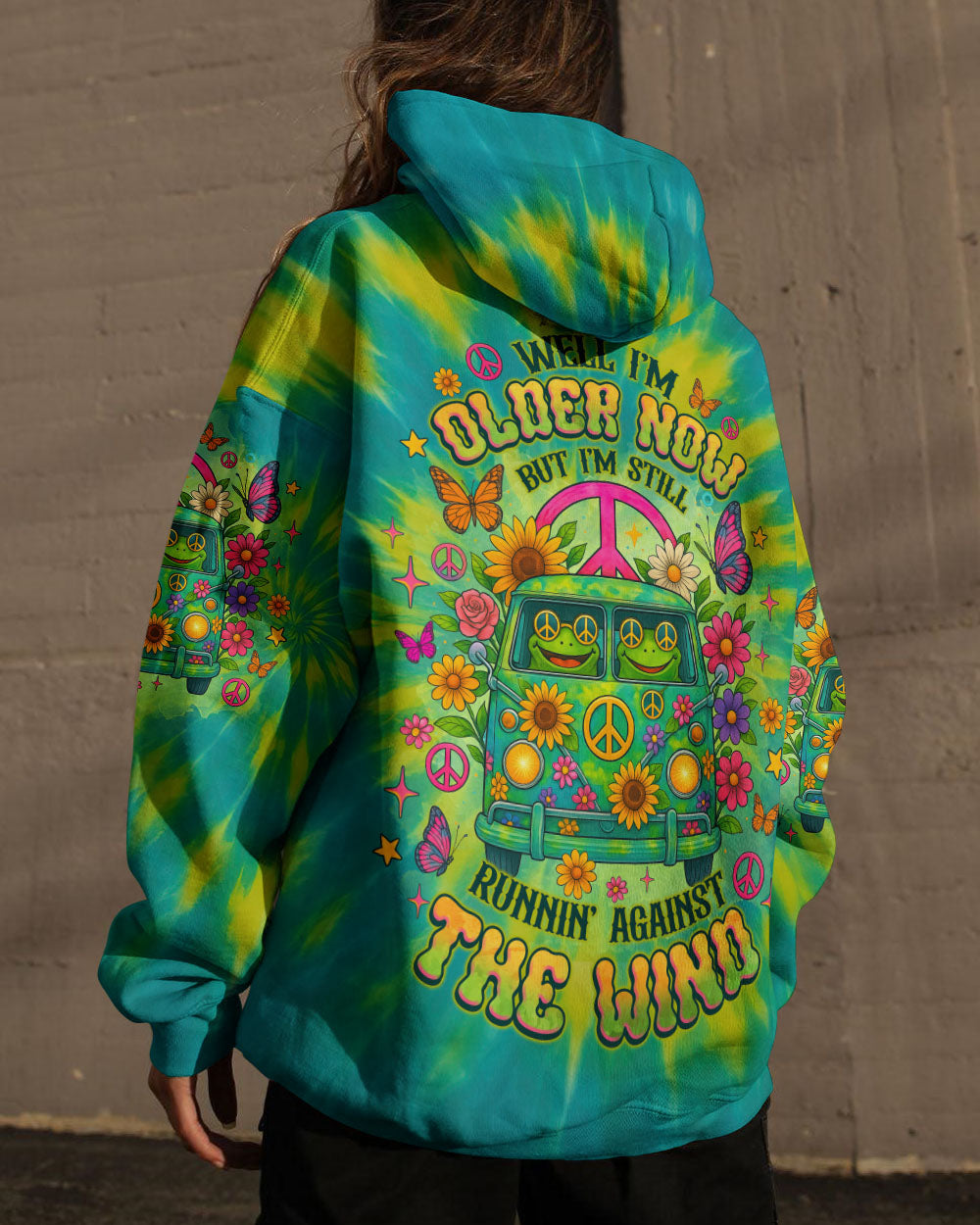 RUNNING AGAINST THE WIND FROG BUS TIE DYE  ALL OVER PRINT - TLNZ1405252