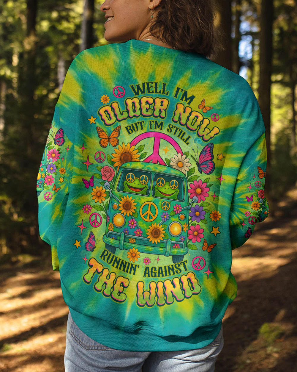 RUNNING AGAINST THE WIND FROG BUS TIE DYE  ALL OVER PRINT - TLNZ1405252