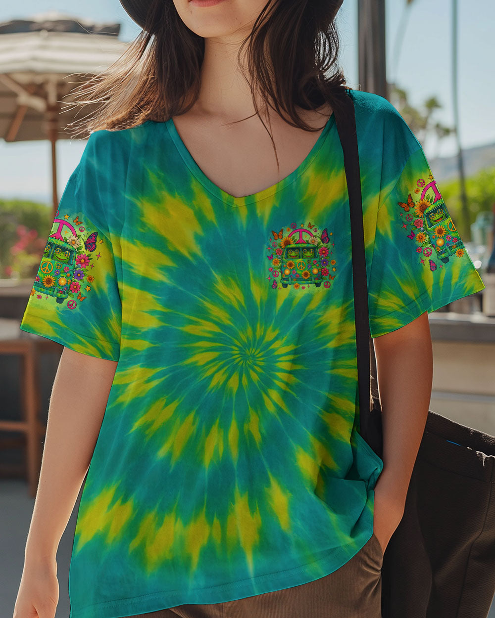 RUNNING AGAINST THE WIND FROG BUS TIE DYE  ALL OVER PRINT - TLNZ1405252