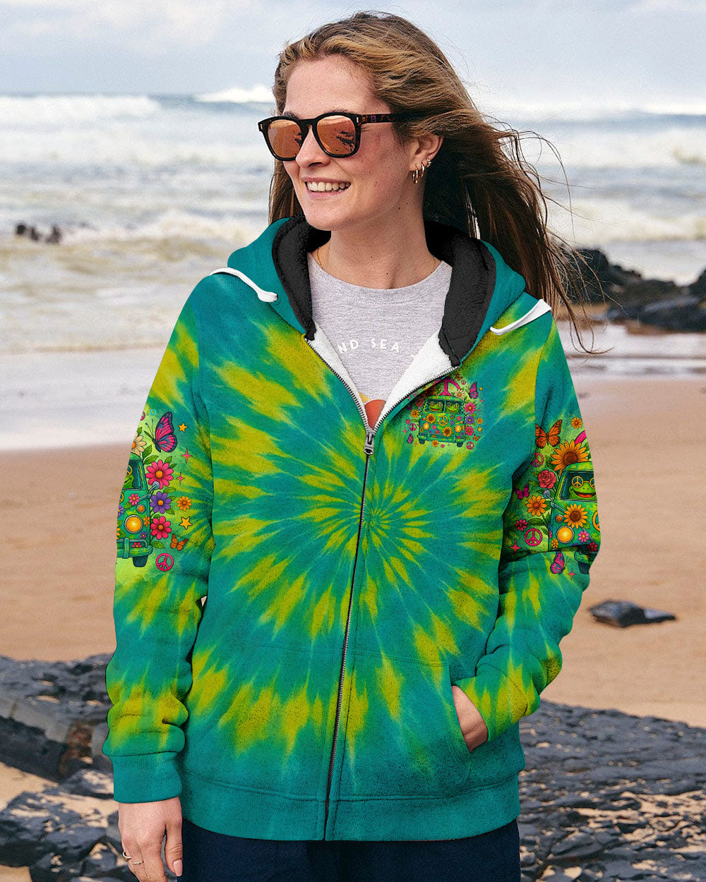 RUNNING AGAINST THE WIND FROG BUS TIE DYE  ALL OVER PRINT - TLNZ1405252