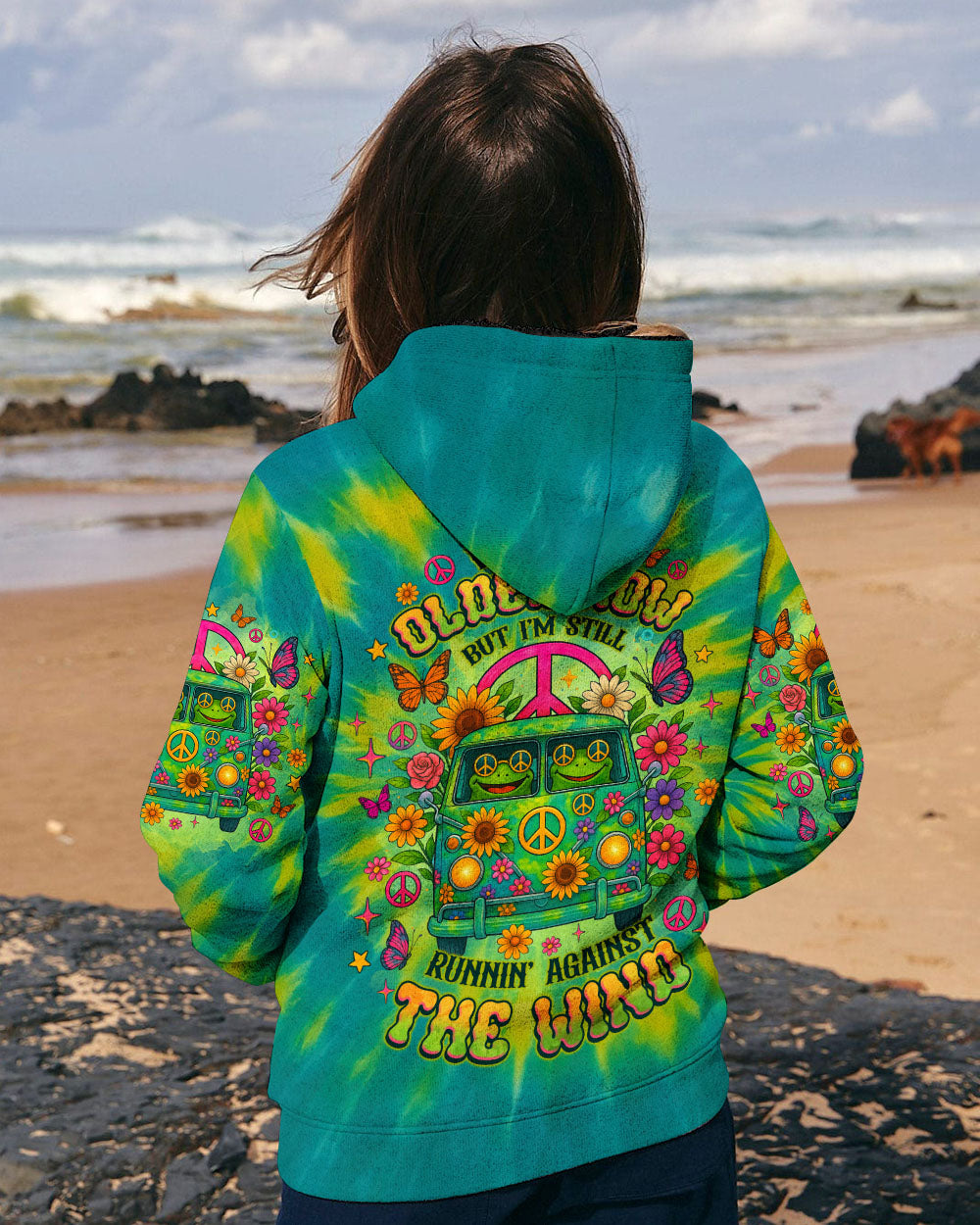 RUNNING AGAINST THE WIND FROG BUS TIE DYE  ALL OVER PRINT - TLNZ1405252