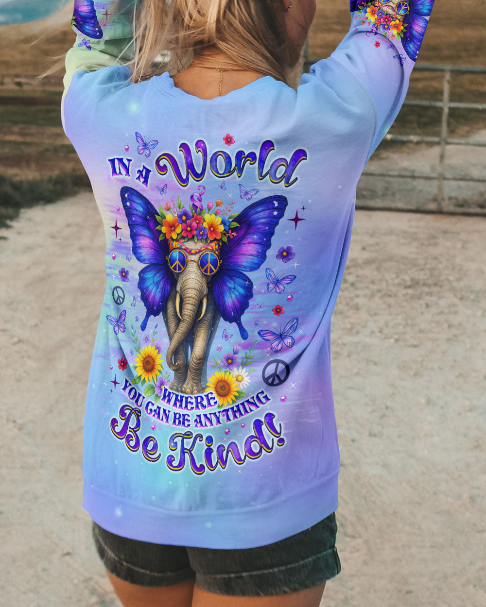 BE KIND ELEPHANT ALL OVER PRINT - TLNZ1406252