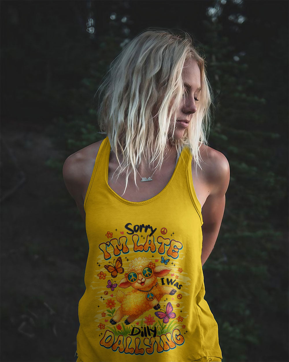 SORRY I'M LATE I WAS DILLY DALLYING SHEEP ALL OVER PRINT - TLNZ1508251