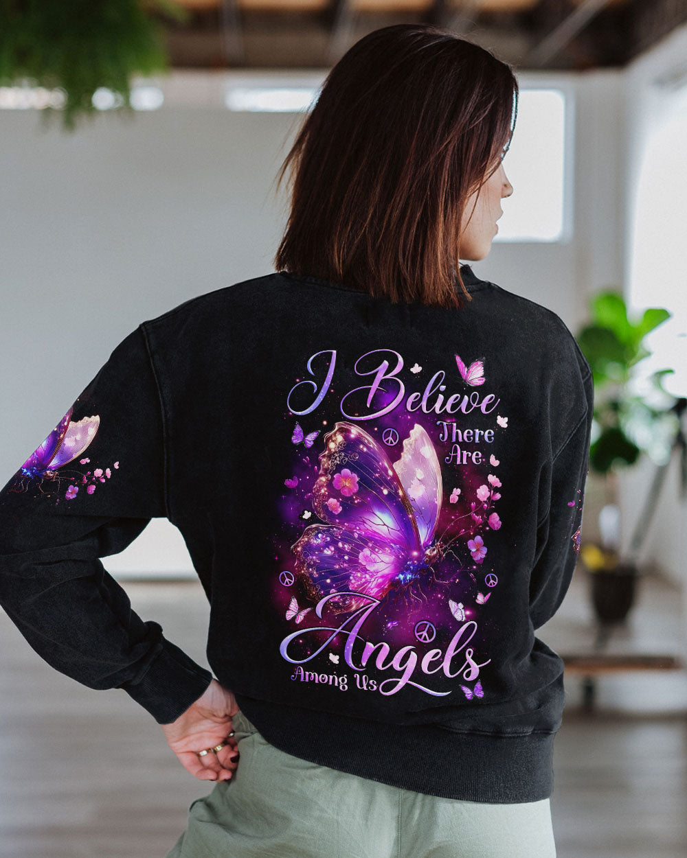 I BELIEVE THERE ARE ANGELS AMONG US BUTTERFLY ALL OVER PRINT - TLNZ1601244