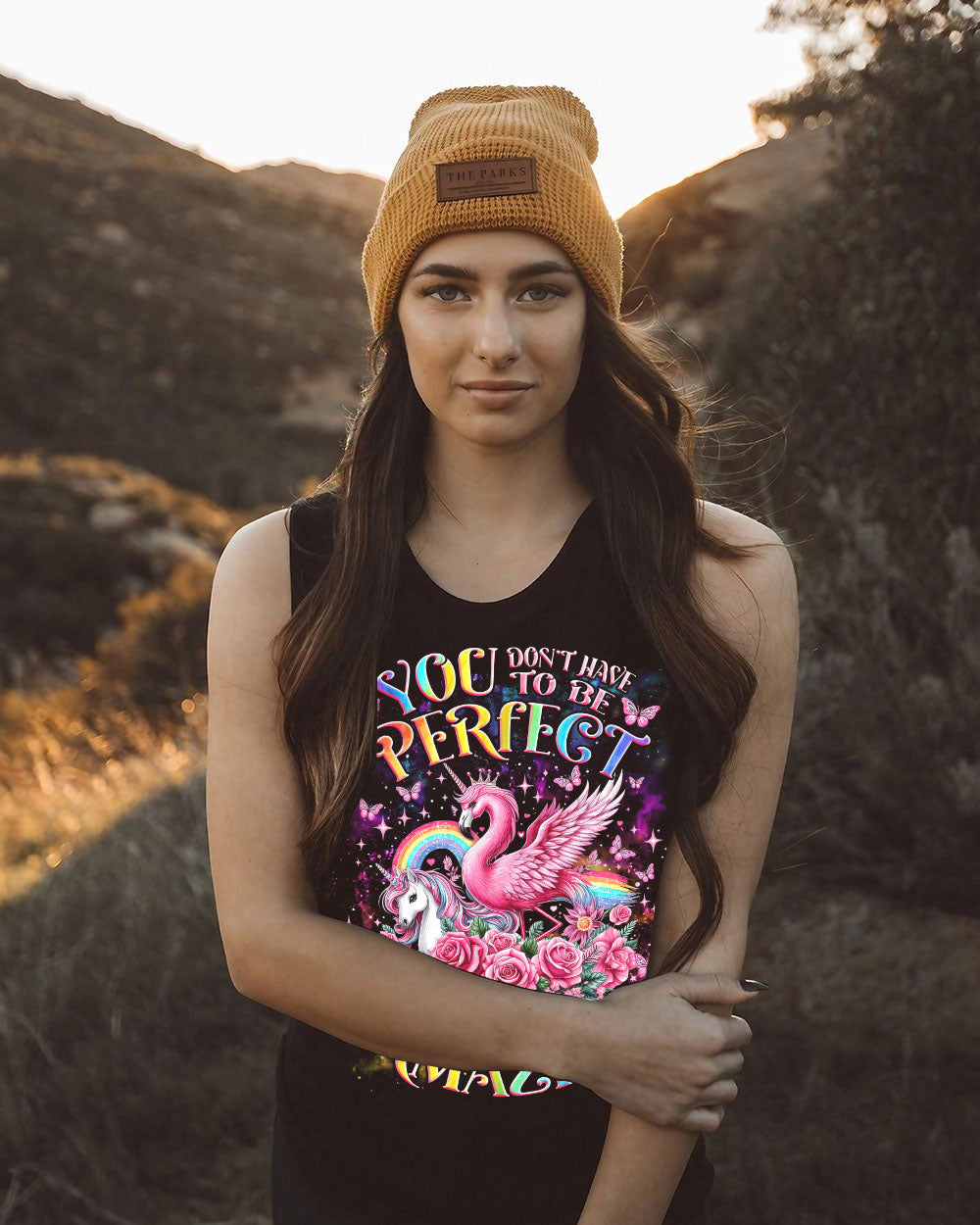 YOU DON'T HAVE TO BE PERFECT UNICORN FLAMINGO ALL OVER PRINT - TLNZ1604242