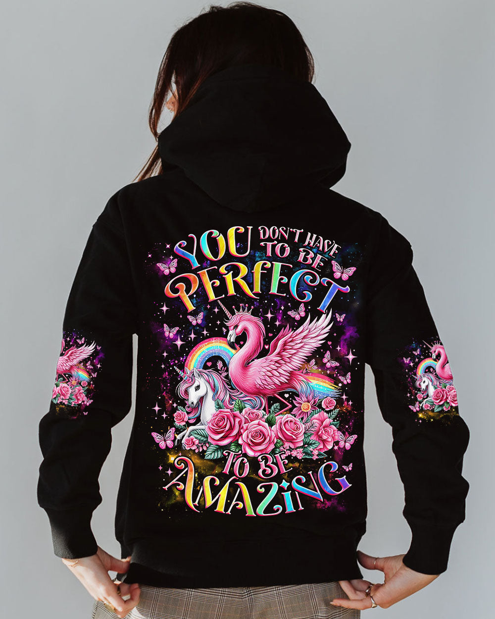 YOU DON'T HAVE TO BE PERFECT UNICORN FLAMINGO ALL OVER PRINT - TLNZ1604242