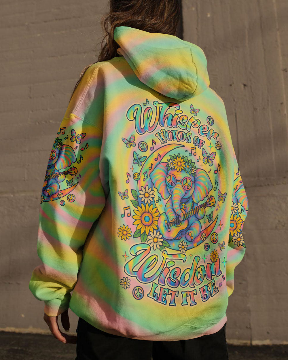 WHISPER WORDS OF WISDOM LET IT BE ELEPHANT TIE DYE  ALL OVER PRINT  - TLNZ1606252